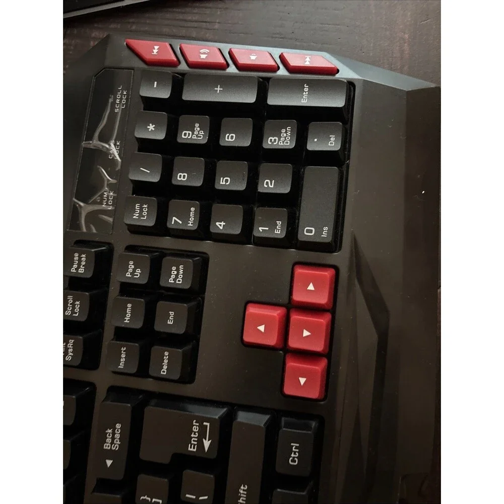 CyberPowerPC Multimedia Gaming Keyboard Wired USB Black/Red